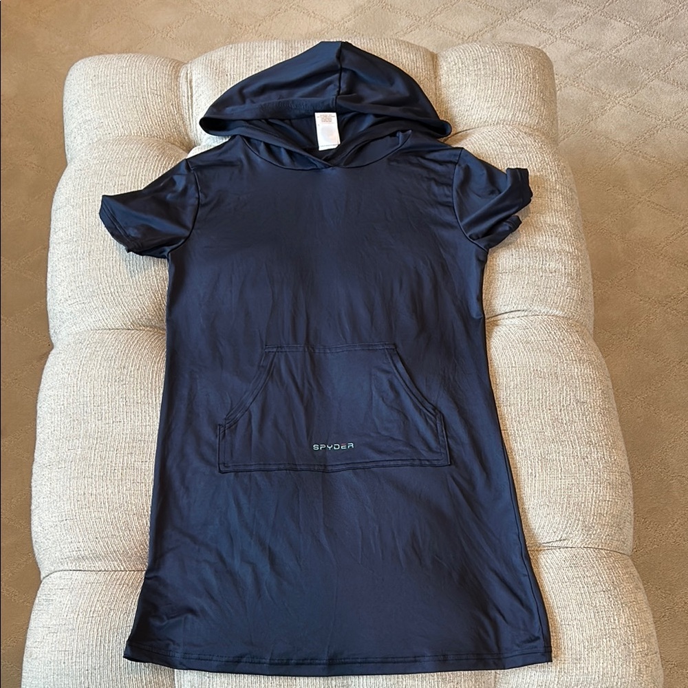 Spyder Kids Navy Blue Hoodie Rash Guard Swim Dress